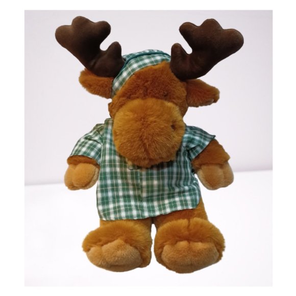 jcpenney Other - JCPenny Holiday Collection Bedtime Moose Plush Stuffed Animal 29 in Green PJs